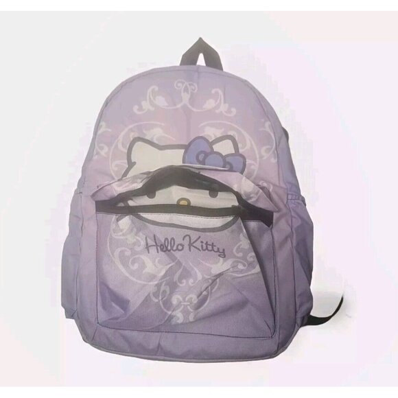 Sanrio Hello Kitty Patterned BackPack Bag Purple Back To School - Picture 5 of 7